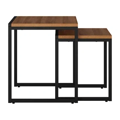 Corliving 2-pc. Nesting Tables In Brown