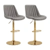 Corliving 2-pc. Upholstered Swivel Bar Stool In Gray