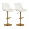 Corliving 2-pc. Upholstered Swivel Bar Stool In White