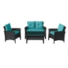 Corliving 4-pc. Conversation Set Weather Resistant In Blue