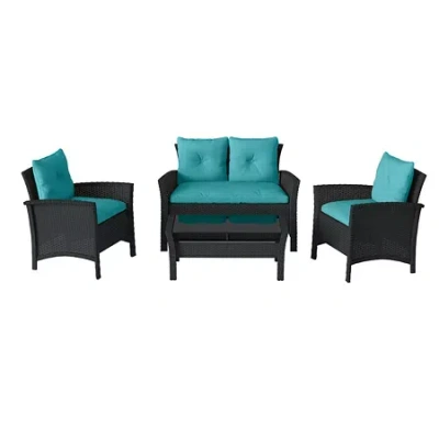 Corliving 4-pc. Conversation Set Weather Resistant In Blue