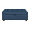 Corliving Aubin Tufted Upholstered Ottoman In Blue