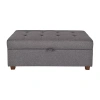 Corliving Aubin Tufted Upholstered Ottoman In Gray