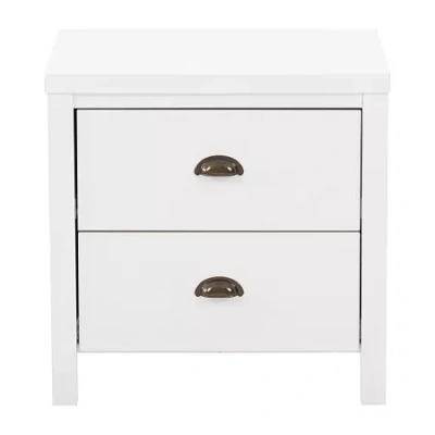 Corliving Boston 2-drawer Nightstand In White