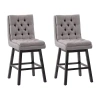 Corliving Boston Dining Collection 2-pc. Upholstered Tufted Bar Stool In Gray