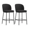 Corliving Boucle 2-pc. Counter Height Upholstered Bar Stool In Gray