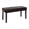 Corliving California 24 Panel Upholstered Tufted Bench In Brown