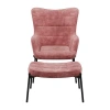 Corliving Charlotte Tufted Upholstered Wingback Chair In Pink