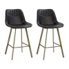 Corliving Christoff Stool 2-pc. Counter Height Upholstered Bar Stool In Black