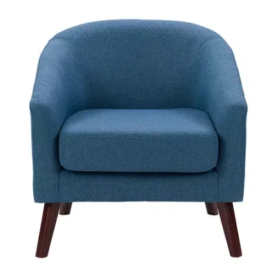 Corliving Elwood Upholstered Barrel Chair In Blue