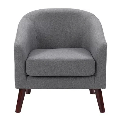 Corliving Elwood Upholstered Barrel Chair In Gray