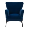 Corliving Elwood Upholstered Wingback Chair In Blue