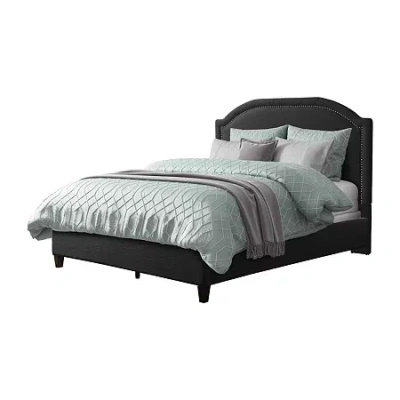 Corliving Florence Upholstered Platform Bed In Gray