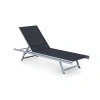Corliving Gallant Reclining Patio Lounger In Black