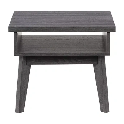 Corliving Hollywood Storage End Table In Gray