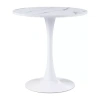 Corliving Ivo Round Wood-top Dining Table In White