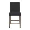 Corliving Laura Counter Height Upholstered Bar Stool In Gray