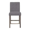 Corliving Leila Counter Height Upholstered Tufted Bar Stool In Gray