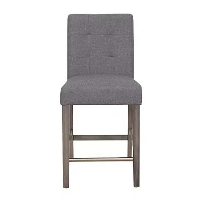 Corliving Leila Counter Height Upholstered Tufted Bar Stool In Gray