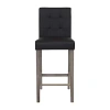Corliving Leila Upholstered Tufted Bar Stool In Black