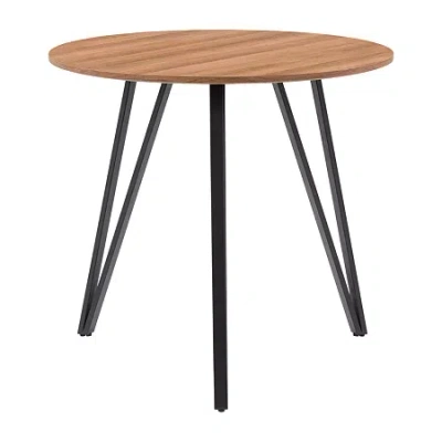 Corliving Lennox Round Wood-top Dining Table In Brown