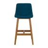 Corliving Nora 2-pc. Counter Height Upholstered Bar Stool In Blue