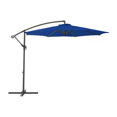 Corliving Offset Patio Umbrella In Blue