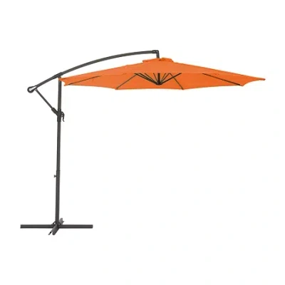 Corliving Offset Patio Umbrella In Orange
