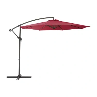 Corliving Offset Patio Umbrella In Red