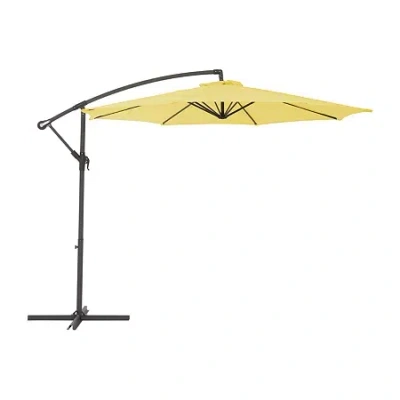 Corliving Offset Patio Umbrella In Yellow