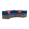 Corliving Parksville Patio Curved Sectional In Blue