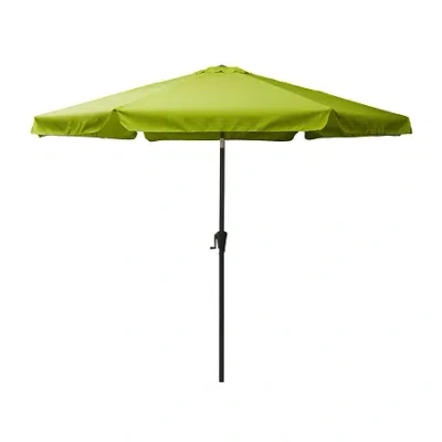Corliving Round Patio Tilt Umbrella In Green