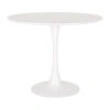 Corliving Round Wood-top Dining Table In White
