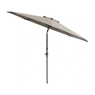 Corliving Wind Resistant Tilting Patio Umbrella In Gray