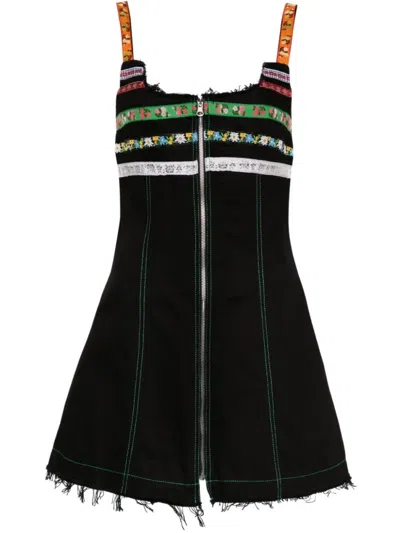 Cormio Lindsey Sleeveless Denim Mini Dress In Black