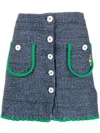 Cormio Whimsical Scalloped Hem Skirt In Blue