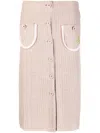 Cormio Buttoned Detailed Midi Skirt In Rosa
