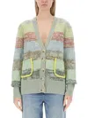 Cormio V-neck Oversize Knitwear Front Pockets In Green