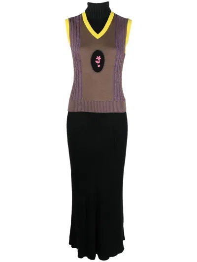 Cormio "wang" Cashmere Blend Dress In Black