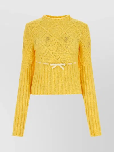 CORMIO CREW-NECK WOOL BLEND SWEATER WITH FLORAL EMBROIDERIES