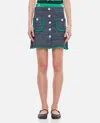 Cormio Dark Blue Front Button-up Mini Skirt