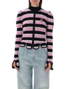 Cormio Divna Embroidered Wool Blend Sweater In Pink/yellow