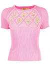Cormio Floral Embroidery-detail Knit Top