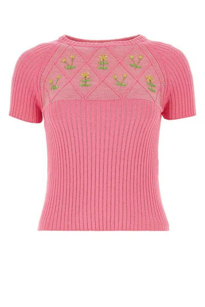 Cormio Embroidered Cotton T-shirt In Pink