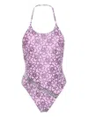 Cormio Fabiana Floral Print One-piece Swimsuit In Lilac