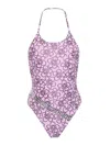 Cormio Fabiana Floral Print One-piece Swimsuit In Metallic