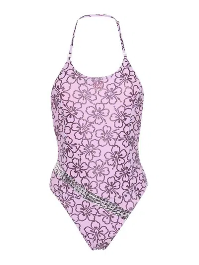 Cormio Fabiana Floral Print One-piece Swimsuit In Purple