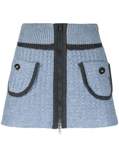 CORMIO CORMIO FLORAL-EMBROIDERY KNITTED MINISKIRT