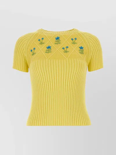 CORMIO FLORAL EMBROIDERY ZOLFO DIAMOND SWEATER