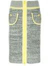 Cormio Yi Floral Embroidery Midi Knitted Skirt In Grey